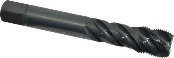 OSG - M20x1.50 Metric Fine 4 Flute 6H Modified Bottoming Spiral Flute Tap - Vanadium High Speed Steel, Oxide Finish, 4.921" OAL, Right Hand Flute, Right Hand Thread - Eagle Tool & Supply
