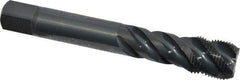 OSG - M20x1.50 Metric Fine 4 Flute 6H Modified Bottoming Spiral Flute Tap - Vanadium High Speed Steel, Oxide Finish, 4.921" OAL, Right Hand Flute, Right Hand Thread - Eagle Tool & Supply