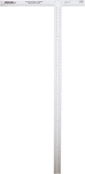 Johnson Level & Tool - 47" Blade Length x 1-1/2" Blade Width, 22" Base Length x 2" Base Width Aluminum Square - 0.008" Accuracy - Eagle Tool & Supply