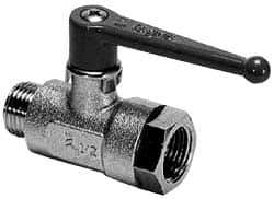 Legris - 3/8" Pipe, Brass Standard Ball Valve - 1 Piece, Inline - One Way Flow, MBSPP x FBSPP Ends, Lever Handle, 580 WOG - Eagle Tool & Supply