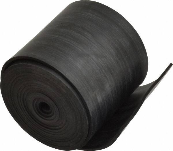 Made in USA - 1/16" Thick x 2" Wide x 60" Long, Plain Backed Buna-N Rubber Strip - Stock Length, 60 Shore A Durometer, 2,500 psi Tensile Strength, -20 to 170°F, Black - Eagle Tool & Supply
