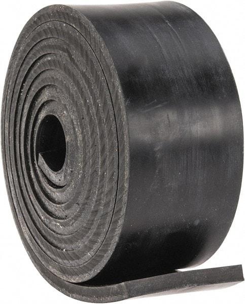 Made in USA - 1/4" Thick x 2" Wide x 60" Long, Plain Backed Buna-N Rubber Strip - Stock Length, 60 Shore A Durometer, 2,500 psi Tensile Strength, -20 to 170°F, Black - Eagle Tool & Supply