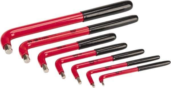 Wiha - 7 Piece Insulated L-Key Hex Key Set - Hex Range 3 to 12mm - Eagle Tool & Supply