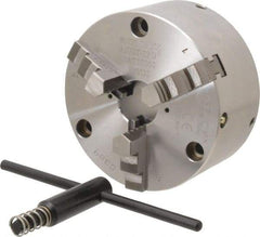 Buck Chuck Company - 3 Jaws, 5" Diam, Self Centering Manual Lathe Chuck - Front Mount, Adjustable, 5,500 Max RPM, 1.28" Through Hole Diam, Forged Steel - Eagle Tool & Supply