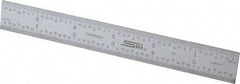SPI - 6" Long, 1/64, 1/50, 1/32, 1/10" Graduation, Rigid Steel Rule - 3R Graduation Style, 3/4" Wide, Silver, Satin Chrome Finish - Eagle Tool & Supply