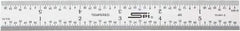 SPI - 6" Long, 1/64, 1/32, 1/16, 1/8" Graduation, Rigid Steel Rule - 4R Graduation Style, 3/4" Wide, Silver, Satin Chrome Finish - Eagle Tool & Supply