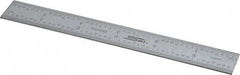 SPI - 6" Long, 1/64, 1/32" and 0.5, 1mm Graduation, Rigid Steel Rule - English/Metric Graduation Style, 3/4" Wide, Silver, Satin Chrome Finish - Eagle Tool & Supply