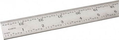 SPI - 24" Long, 1/100, 1/64, 1/32, 1/10" Graduation, Rigid Steel Rule - 5R Graduation Style, 1-1/8" Wide, Silver, Satin Chrome Finish - Eagle Tool & Supply