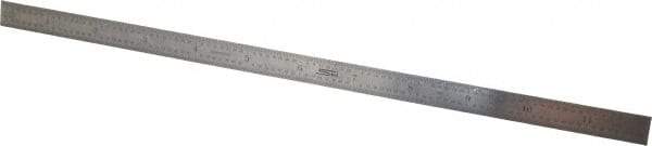SPI - 12" Long, 1/64, 1/50, 1/32, 1/10" Graduation, Flexible Stainless Steel Rule - 3R Graduation Style, 1/2" Wide, Silver, Polished Finish - Eagle Tool & Supply