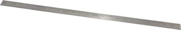 SPI - 12" Long, 1/100, 1/64, 1/50, 1/32" Graduation, Flexible Stainless Steel Rule - 16R Graduation Style, 1/2" Wide, Silver, Polished Finish - Eagle Tool & Supply