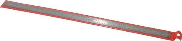 SPI - 12" Long, 1/64, 1/32" and 0.5, 1mm Graduation, Flexible Stainless Steel Rule - English/Metric Graduation Style, 1/2" Wide, Silver, Polished Finish - Eagle Tool & Supply