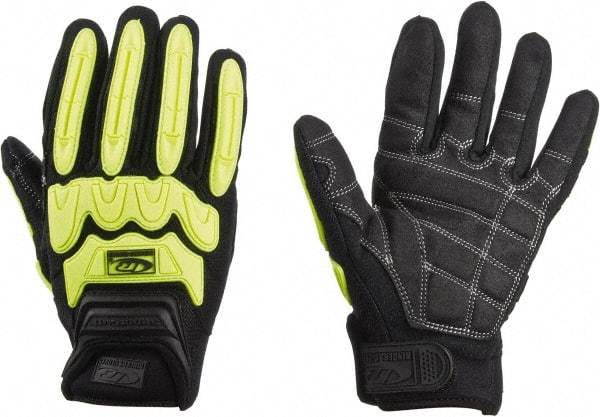 Ringers Gloves - Size M (9) Synthetic Blend General Protection Work Gloves - For Mechanic's & Lifting, Uncoated, Hook & Loop Cuff, Full Fingered, Black, Paired - Eagle Tool & Supply
