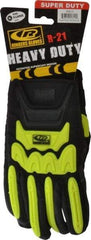 Ringers Gloves - Size XL (11) Synthetic Blend General Protection Work Gloves - For Mechanic's & Lifting, Uncoated, Hook & Loop Cuff, Full Fingered, Black, Paired - Eagle Tool & Supply