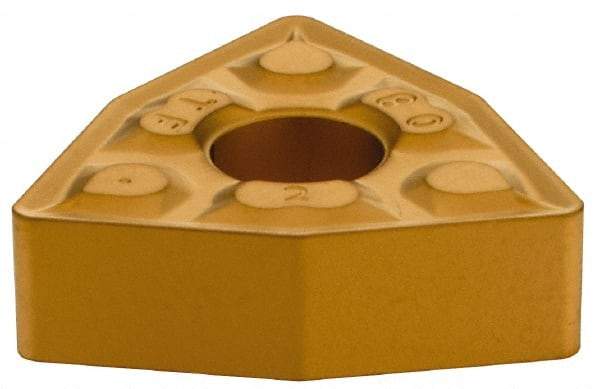 Iscar - WNMG432 TF Grade IC9250 Carbide Turning Insert - TiCN/Al2O3/TiN Finish, 80° Trigon, 1/2" Inscr Circle, 3/16" Thick, 1/32" Corner Radius - Eagle Tool & Supply