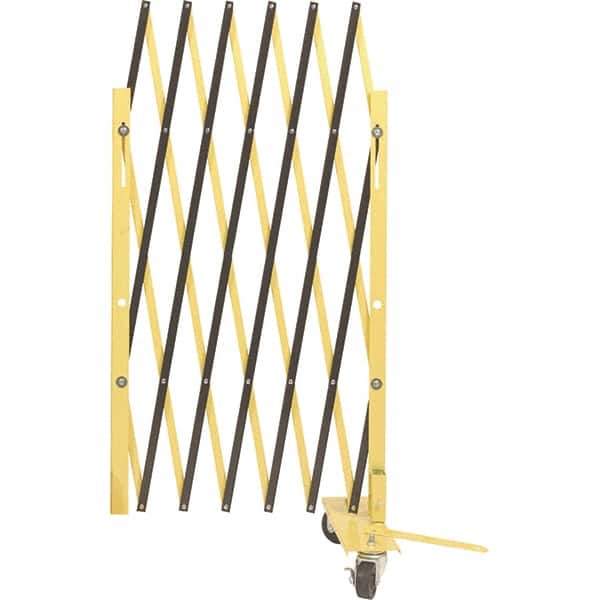 Illinois Engineered Products - 40" High Portable Barrier Gates - Galvanized Steel, Yellow/Black - Eagle Tool & Supply
