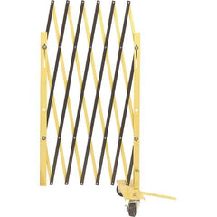Illinois Engineered Products - 40" High Portable Barrier Gates - Galvanized Steel, Yellow/Black - Eagle Tool & Supply