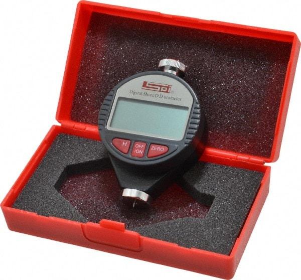 SPI - 0 HSD to 100 HSD Hardness, Portable Electronic Hardness Tester - Shore D, Accurate Up to 1% - Eagle Tool & Supply