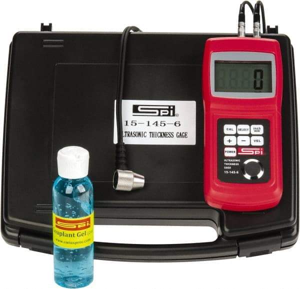 SPI - 0.1mm to 8" Measurement, 0.1mm Resolution Electronic Thickness Gage - Accurate up to 0.01mm - Eagle Tool & Supply