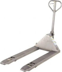 Vestil - 5,500 Lb Capacity, 7-3/4" Lift Stainless Steel Pallet Truck - 2-7/8" Min Lift Height, 48" Fork Length x 27" Fork Width, 27" Overall Width - Eagle Tool & Supply