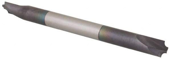 Value Collection - 0.03" Radius, 2 Flute, Solid Carbide, Double End, Corner Rounding End Mill - AlTiN Coating, 0.046" Tip Diam, 1-1/2" Overall Length, 1/8" Shank Diam - Eagle Tool & Supply