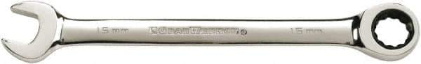 GearWrench - 24mm 12 Point Combination Wrench - 13.114" OAL, Steel, Full Polish Finish - Eagle Tool & Supply