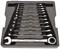 GearWrench - 12 Piece, 8mm to 19mm, Combination Wrench Set - Metric Measurement Standard, Chrome Finish, Comes in Tray - Eagle Tool & Supply