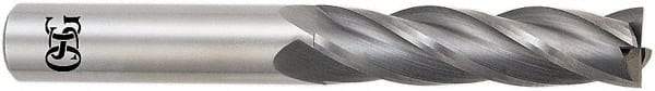 OSG - 12mm, 51mm LOC, 12mm Shank Diam, 102mm OAL, 4 Flute, Solid Carbide Square End Mill - Single End, Uncoated, Spiral Flute, 30° Helix, Centercutting, Right Hand Cut, Right Hand Flute, Series 464 - Eagle Tool & Supply