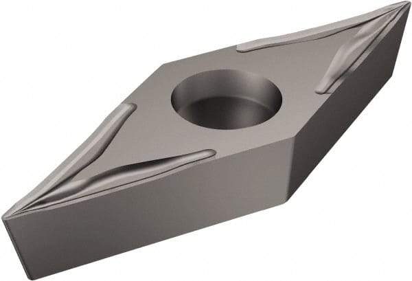 Sandvik Coromant - VBGT330 UM Grade H13A Carbide Turning Insert - Uncoated, 35° Diamond, 3/8" Inscr Circle, 3/16" Thick, 0.2mm Corner Radius - Eagle Tool & Supply