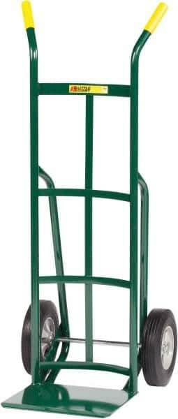 Little Giant - 800 Lb Capacity 49" OAH Hand Truck - 12 x 14" Base Plate, Dual Handle, Steel, Solid Rubber Wheels - Eagle Tool & Supply