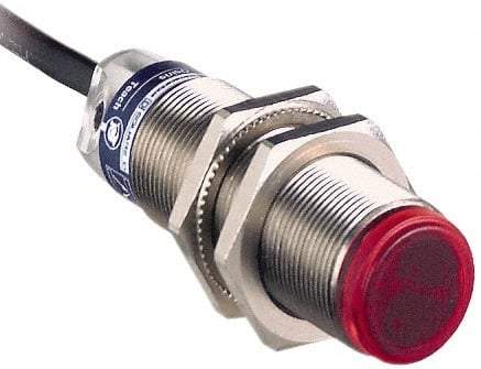 Telemecanique Sensors - Cable Connector, 15m Nominal Distance, Shock and Vibration Resistant, Through Beam Photoelectric Sensor - 12 to 24 VDC, 500 Hz, Nickel Plated Brass, 1.81 Inch Long x 0.71 Inch Wide - Eagle Tool & Supply