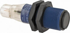 Telemecanique Sensors - 4 Pin M12 Connector, 15m Nominal Distance, Shock and Vibration Resistant, Through Beam Photoelectric Sensor - 12 to 24 VDC, 500 Hz, PBT, 2.36 Inch Long x 0.71 Inch Wide - Eagle Tool & Supply