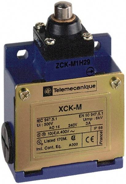 Telemecanique Sensors - DP, NC/NO, 240 VAC, Screw Terminal, End Plunger Actuator, General Purpose Limit Switch - IP66 IPR Rating - Eagle Tool & Supply