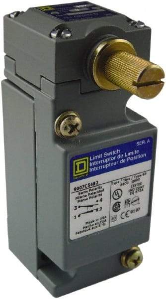 Square D - SPDT, NC/NO, 600 Volt Screw Terminal, Rotary Head Actuator, General Purpose Limit Switch - 1, 2, 4, 6, 12, 13, 6P NEMA Rating, IP67 IPR Rating - Eagle Tool & Supply