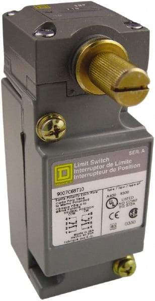 Square D - DPDT, NC/NO, 600 VAC at 1.20 Amp, 600 VDC at 0.10 Amp, Screw Terminal, Rotary Head Actuator, General Purpose Limit Switch - 1, 2, 4, 6, 12, 13, 6P NEMA Rating, IP66 IPR Rating - Eagle Tool & Supply