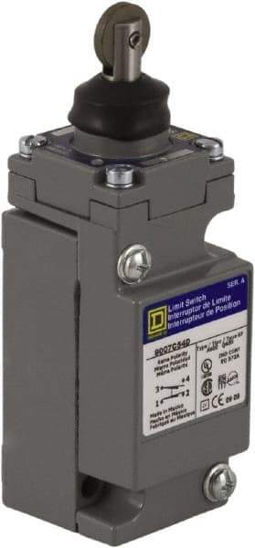 Square D - SPDT, NC/NO, 600 Volt Screw Terminal, Roller Plunger Actuator, General Purpose Limit Switch - 1, 2, 4, 6, 12, 13, 6P NEMA Rating, IP67 IPR Rating - Eagle Tool & Supply