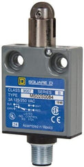 Square D - SPDT, NC/NO, Multiple VAC Levels, Prewired Terminal, Parallel Roller Plunger Actuator, General Purpose Limit Switch - 1, 2, 4, 6, 6P NEMA Rating, IP67 IPR Rating, Bushing Mount, 80 Ounce Operating Force - Eagle Tool & Supply