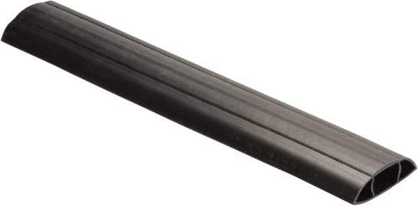 Hubbell Wiring Device-Kellems - 1 Channel, 5 Ft Long, 1-1/4" Max Compatible Cable Diam, Black PVC On Floor Cable Cover - 142.24mm Overall Width x 43.18mm Overall Height, 45.98mm Channel Width x 1-1/4" Channel Height - Eagle Tool & Supply