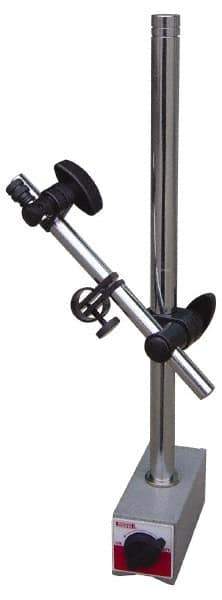 SPI - 160 Lb Magnetic Force, Fine Adjustment Indicator Positioner & Holder with Base - Post & Adjustable Rod, Rectangular Base, 2-1/8" Base Height, 4-1/2" Base Length, 2" Base Width - Eagle Tool & Supply