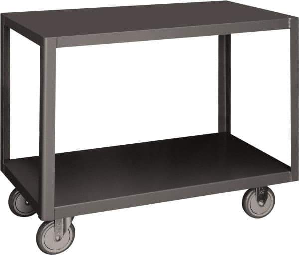 Durham - Mobile Table - Steel, Fixed Leg, Gray, 72" Long x 30" Deep x 30-1/4" High - Eagle Tool & Supply