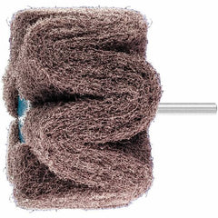 PFERD - 4" Diam x 2" Face Width, Aluminum Oxide Nonwoven Mounted Flap Wheel - 1/4" Shank Mount, 100 Grit, 6,000 Max RPM - Eagle Tool & Supply