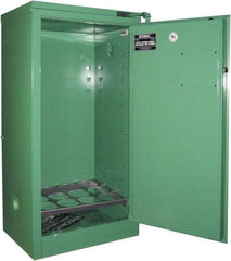 Securall Cabinets - 1 Door, Green Steel Standard Safety Cabinet for Flammable and Combustible Liquids - 46" High x 23" Wide x 18" Deep, Self Closing Door, 3 Point Key Lock, D, E Cylinder Capacity - Eagle Tool & Supply