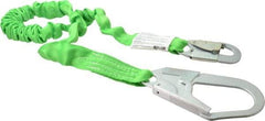 Miller - 6' Long, 310 Lb Capacity, 1 Leg Locking Snap Hook Harness Shock Absorbing Lanyard - 1" Diam, Polyester Webbing, Locking Rebar Hook Anchorage Connection - Eagle Tool & Supply