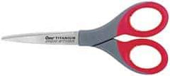 Clauss - 3-1/8" LOC, 7" OAL Titanium Shears - Right Hand, Straight Handle, For General Purpose Use - Eagle Tool & Supply