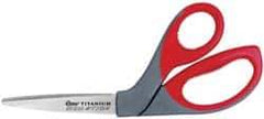 Clauss - 3-1/2" LOC, 8" OAL Titanium Shears - Right Hand, Offset Handle, For General Purpose Use - Eagle Tool & Supply