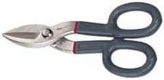 Clauss - 1-5/8" Length of Cut, Straight Pattern Tinner's Snip - 7" OAL, Nonslip Grip Handle, 20 AWG Steel Capacity - Eagle Tool & Supply