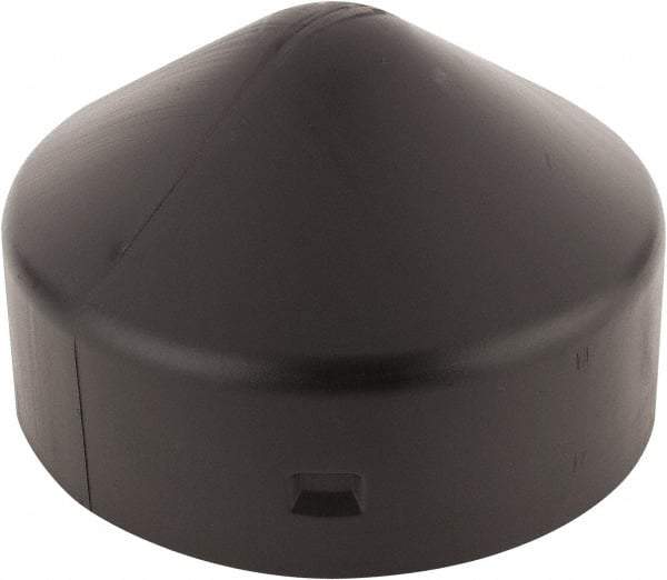 Eagle - 7-1/2" Wide x 7-1/2" Deep x 7-1/2" High, 6-5/8" Bollard Cap - Black, HDPE, 1 Lb, Smooth Surface - Eagle Tool & Supply