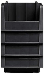 Akro-Mils - 11-7/8" Deep, Black Polypropylene Hopper Stacking Bin - 5" High x 8-3/8" Wide x 11-7/8" Long - Eagle Tool & Supply