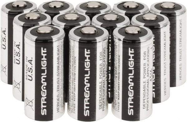 Streamlight - Size 123A, Lithium, 12 Pack, Standard Battery - 3 Volts - Eagle Tool & Supply