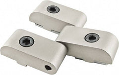 80/20 Inc. - 57mm Long x 43.6mm Wide x 13mm Thick, Heavy Duty Hinge - Aluminum, Clear Anodized Finish - Eagle Tool & Supply