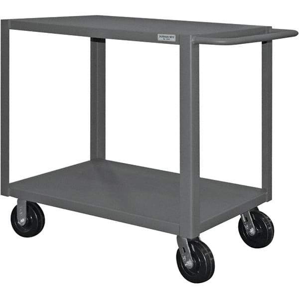 Durham - 4,000 Lb Capacity, 24" Wide x 48" Long x 37-1/2" High Heavy Duty Service Cart - 2 Shelf, Steel - Eagle Tool & Supply